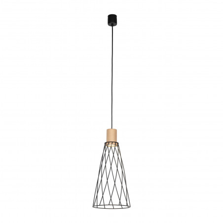 Lampa Modesto Wood - Loftowa lampa wisząca czarna TK Lighting