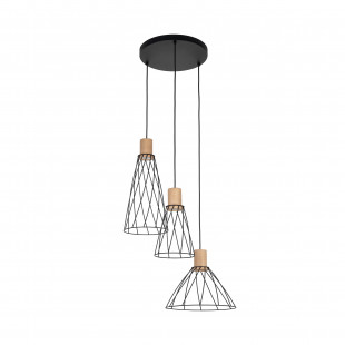 Lampa Wisząca Modesto Wood - 3 punkty, Loft, TK Lighting
