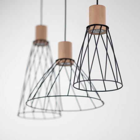 Lampa Wisząca Modesto Wood - 3 punkty, Loft, TK Lighting