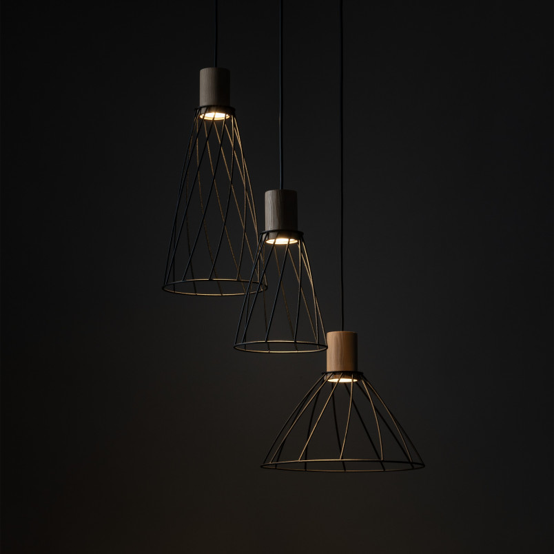 Lampa Wisząca Modesto Wood - 3 punkty, Loft, TK Lighting