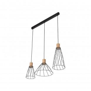 Lampa Wisząca Modesto Wood - 3 punkty, Loft, TK Lighting