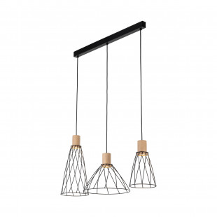 Lampa Wisząca Modesto Wood - 3 punkty, Loft, TK Lighting