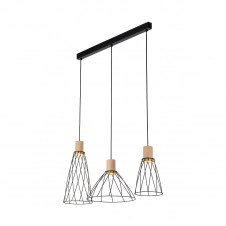 Lampa Wisząca Modesto Wood - 3 punkty, Loft, TK Lighting