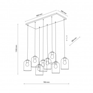 Lampa wisząca Molly VIII | Szklana, kolorowa - TK Lighting