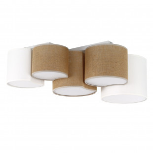 Plafon Boho Mona | TK Lighting - Juta/Biały | 5 punktów