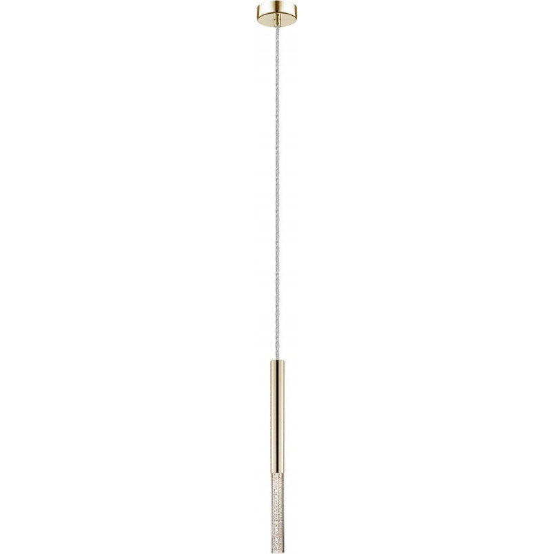 Lampa wisząca ZumaLine One: Złota tuba LED - Glamour