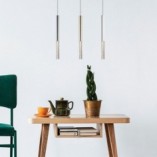 Lampa wisząca ZumaLine One: Złota tuba LED - Glamour