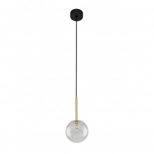 Lampa wisząca szklana kula Nilos 12cm przeźroczysty / złoty / czarny TK Lighting
