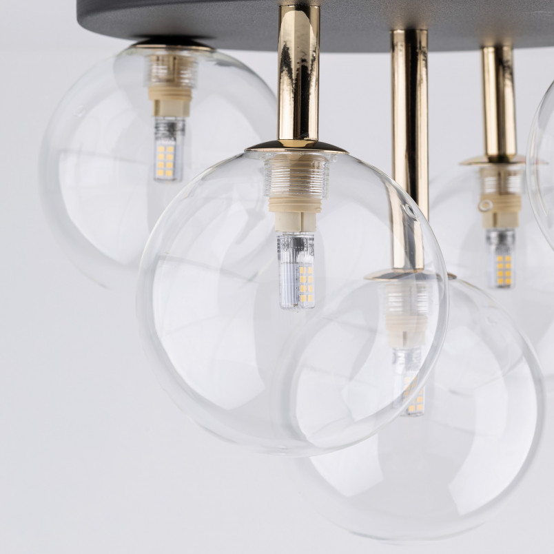 Plafon szklany 5 kul Nilos TK Lighting | Lampa sufitowa