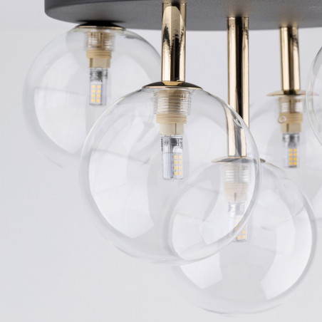 Plafon szklany 5 kul Nilos TK Lighting | Lampa sufitowa