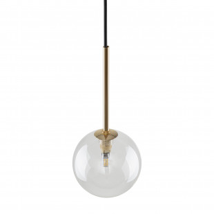 Lampa wisząca szklana kula Nilos 12cm przeźroczysty / złoty / czarny TK Lighting