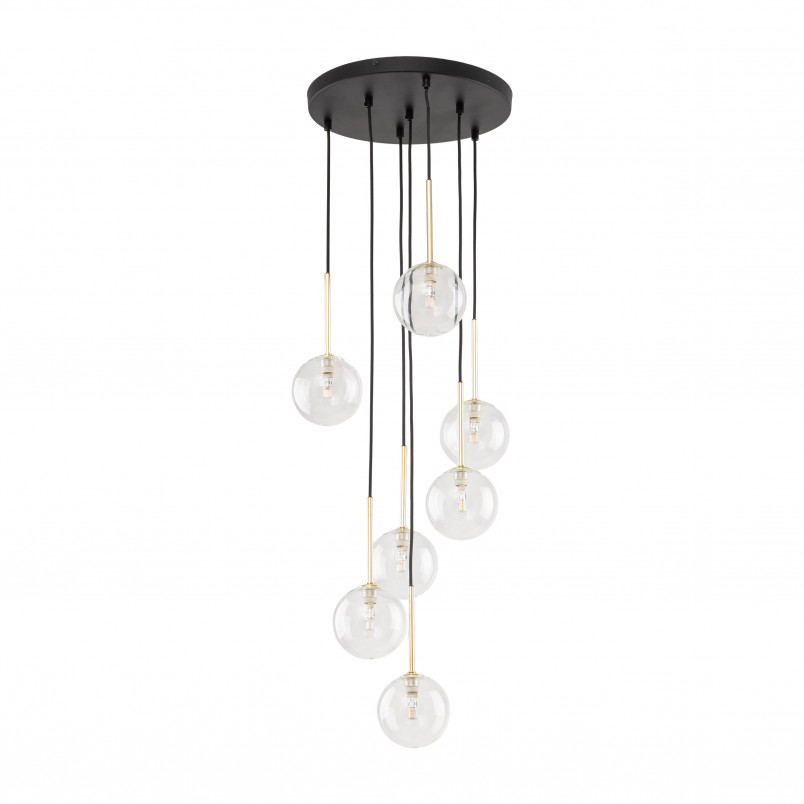 Lampa wisząca szklana 7 kul Nilos TK Lighting | Elegancki żyrandol
