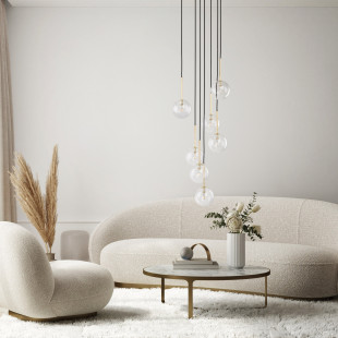 Lampa wisząca szklana 7 kul Nilos TK Lighting | Elegancki żyrandol