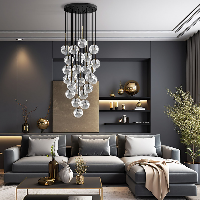 Żyrandol szklany 26 kulek Nilos TK Lighting | Nowoczesna lampa