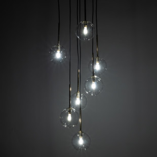 Lampa wisząca szklana 7 kul Nilos TK Lighting | Elegancki żyrandol
