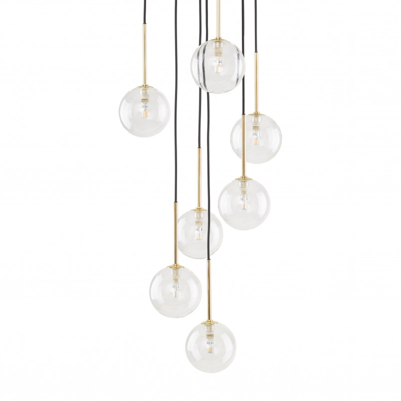 Lampa wisząca szklana 7 kul Nilos TK Lighting | Elegancki żyrandol