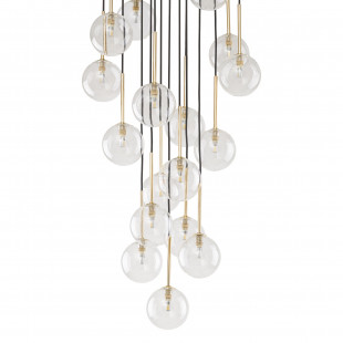 Lampa Wisząca Nilos 17 Kul | Szkło Przezroczyste/Złote/Czarny | TK Lighting