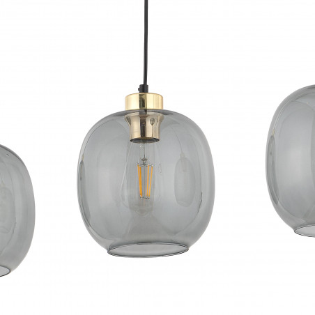 Lampa Wisząca Szklana Omega III | TK Lighting - Grafitowa, 84cm
