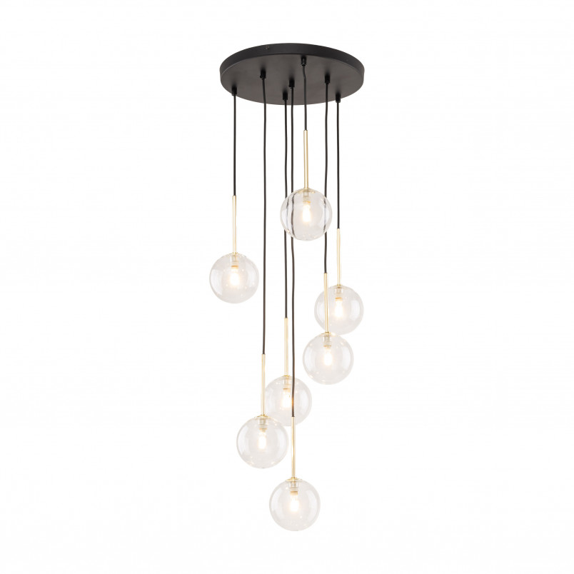 Lampa wisząca szklana 7 kul Nilos TK Lighting | Elegancki żyrandol