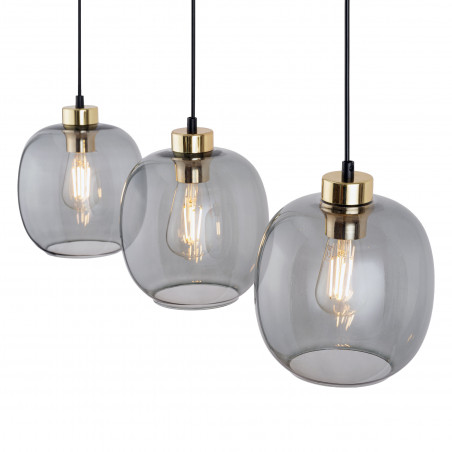 Lampa Wisząca Szklana Omega III | TK Lighting - Grafitowa, 84cm
