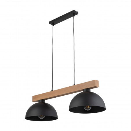 Lampa wisząca loft Oslo | 2 punkty, czarny/sosna | TK Lighting