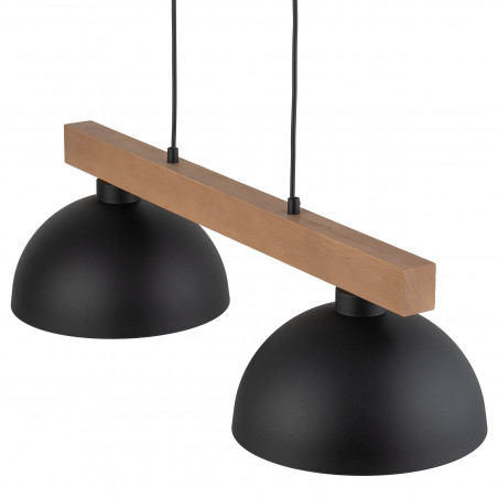 Lampa wisząca loft Oslo | 2 punkty, czarny/sosna | TK Lighting