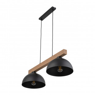 Lampa wisząca loft Oslo | 2 punkty, czarny/sosna | TK Lighting