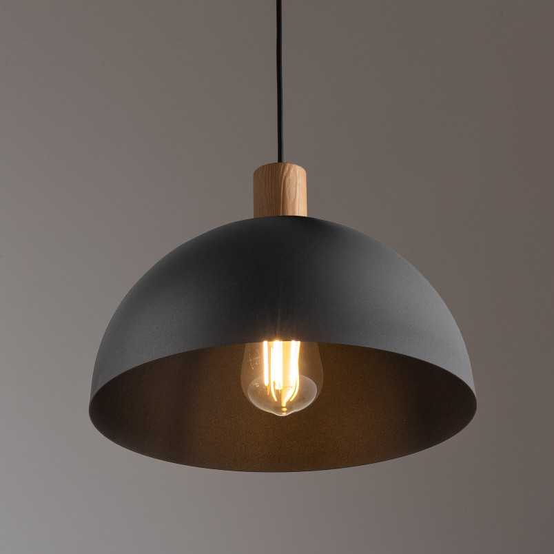 Lampa wisząca loft Oslo | Czarna / Sosna | TK Lighting