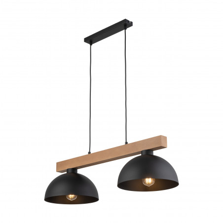 Lampa wisząca loft Oslo | 2 punkty, czarny/sosna | TK Lighting