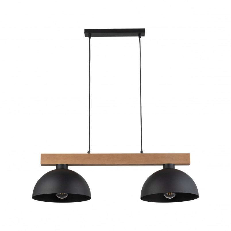 Lampa wisząca loft Oslo | 2 punkty, czarny/sosna | TK Lighting