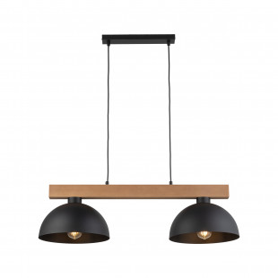 Lampa wisząca loft Oslo | 2 punkty, czarny/sosna | TK Lighting