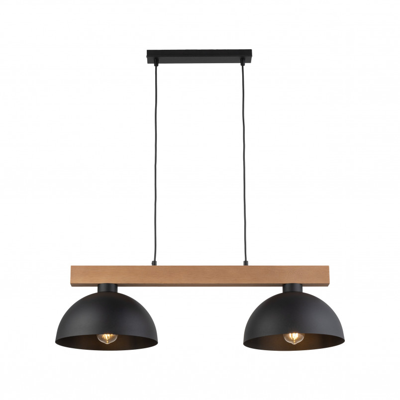 Lampa wisząca loft Oslo | 2 punkty, czarny/sosna | TK Lighting