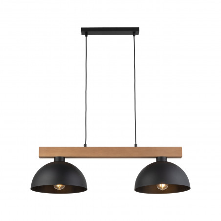 Lampa wisząca loft Oslo | 2 punkty, czarny/sosna | TK Lighting