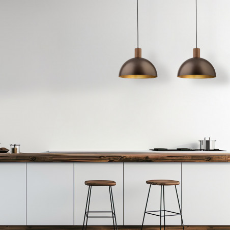 Lampa wisząca Oslo TK Lighting | Loftowa, brązowa, E27