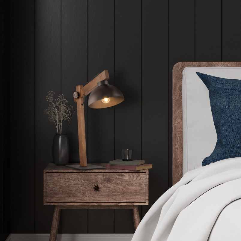 Lampa biurkowa Loft Oslo | TK Lighting - Brązowa, E27