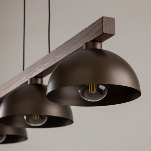 Lampa Wisząca Loft Oslo | 3 Punktowa | Brąz/Orzech | TK Lighting