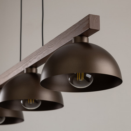 Lampa Wisząca Loft Oslo | 3 Punktowa | Brąz/Orzech | TK Lighting