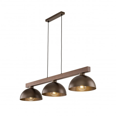 Lampa Wisząca Loft Oslo | 3 Punktowa | Brąz/Orzech | TK Lighting