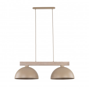 Lampa wisząca skandynawska 2 punktowa Oslo Sabia 83cm beżowy / drewno TK Lighting