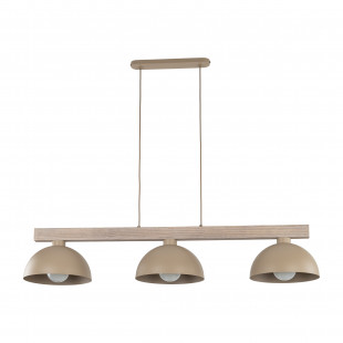 Lampa wisząca skandynawska 3 punktowa Oslo Sabia 118cm beżowy / drewno TK Lighting
