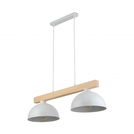 Lampa wisząca Oslo | Skandynawska, biała z drewnem | TK Lighting