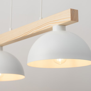 Lampa wisząca Oslo | Skandynawska, biała z drewnem | TK Lighting