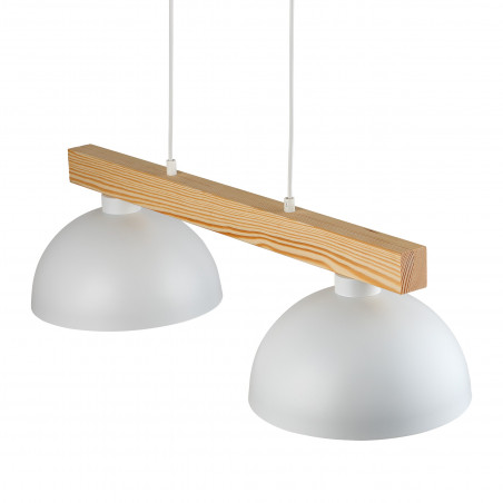 Lampa wisząca Oslo | Skandynawska, biała z drewnem | TK Lighting