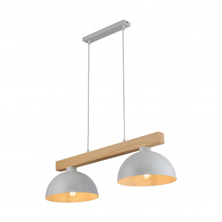 Lampa wisząca Oslo | Skandynawska, biała z drewnem | TK Lighting