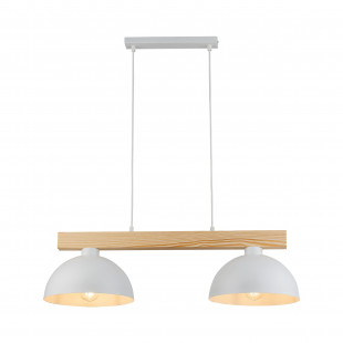 Lampa wisząca Oslo | Skandynawska, biała z drewnem | TK Lighting