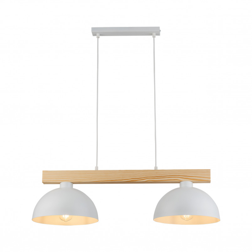 Lampa wisząca Oslo | Skandynawska, biała z drewnem | TK Lighting