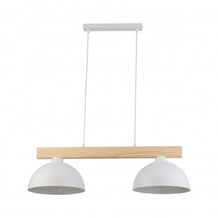 Lampa wisząca Oslo | Skandynawska, biała z drewnem | TK Lighting