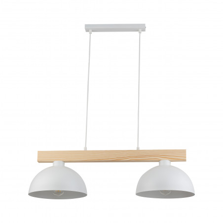 Lampa wisząca Oslo | Skandynawska, biała z drewnem | TK Lighting