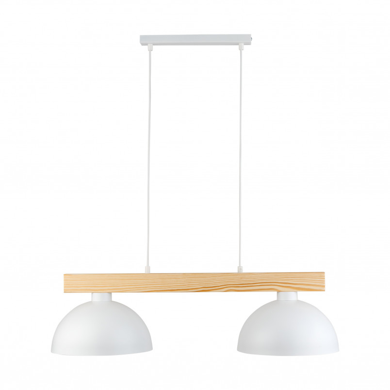Lampa wisząca Oslo | Skandynawska, biała z drewnem | TK Lighting