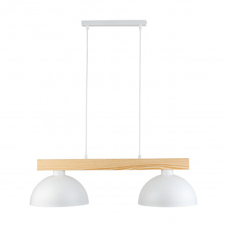 Lampa wisząca Oslo | Skandynawska, biała z drewnem | TK Lighting